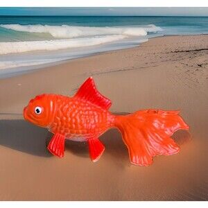 Koi Fish plastic toy figure Red orange fish Ornament